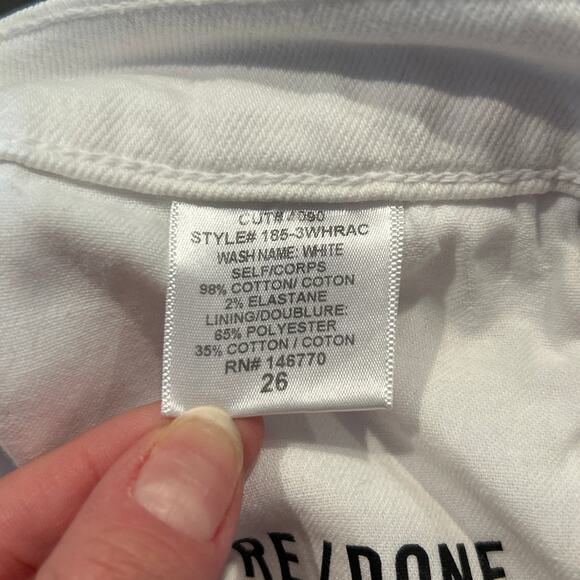 NWT RE/DONE x Levi’s High Rise Ankle Crop White Jeans 26, Limited Edition 93/250 - Picture 8 of 11